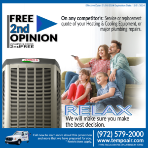 Pictured here is a family enjoying the peace of mind of making a wise decision by calling Tempo Air for a free second opinion on their home's best HVAC system. 1