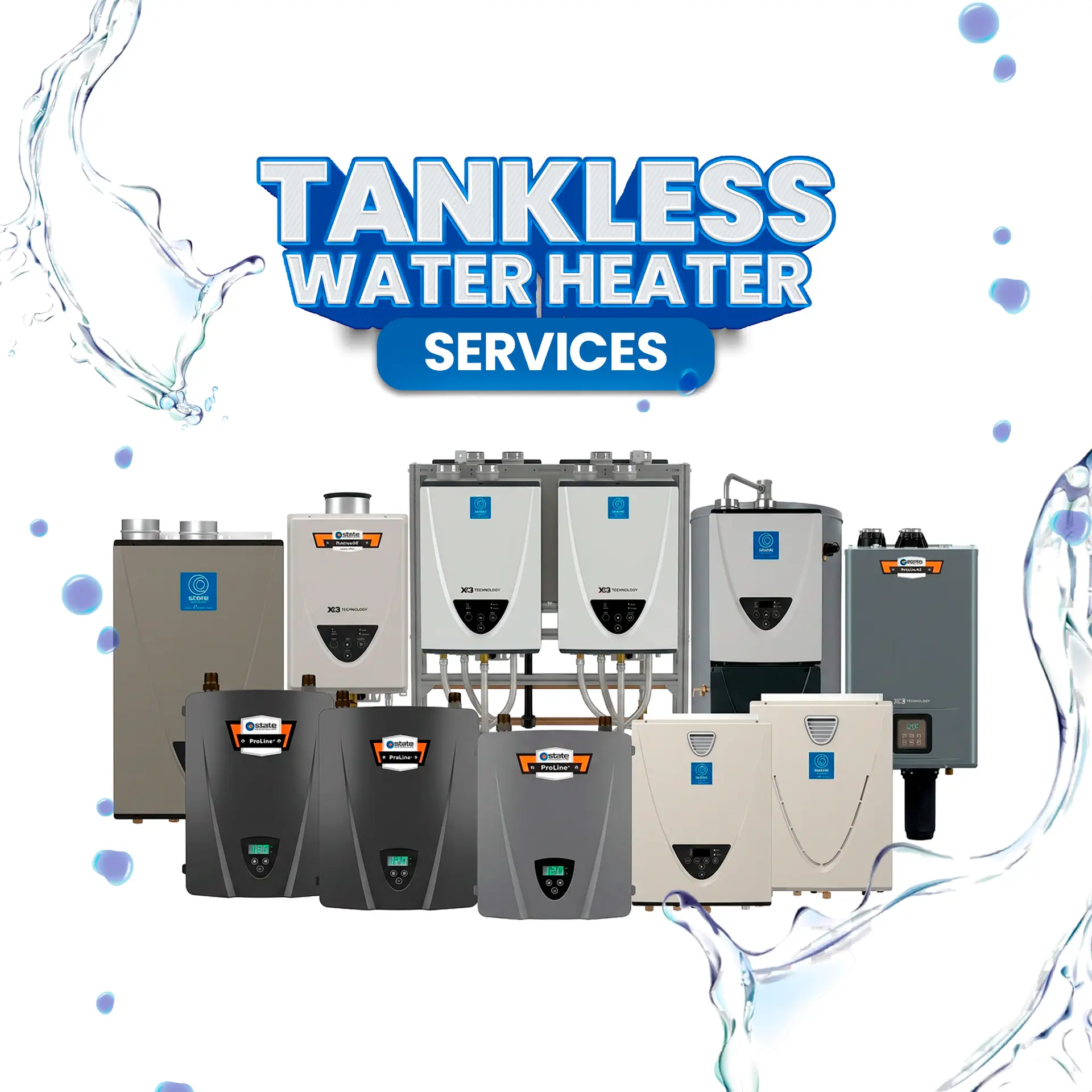 alt text="Square image of water heater systems in a home"